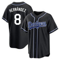 Los Angeles Dodgers #8 Enrique Hern¨¢ndez Player Black CONTON Carbon Limited Home Stitched Jerseys