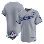 Los Angeles Dodgers Blank Player Gray CONTON Limited Game World Series Stitched Jerseys