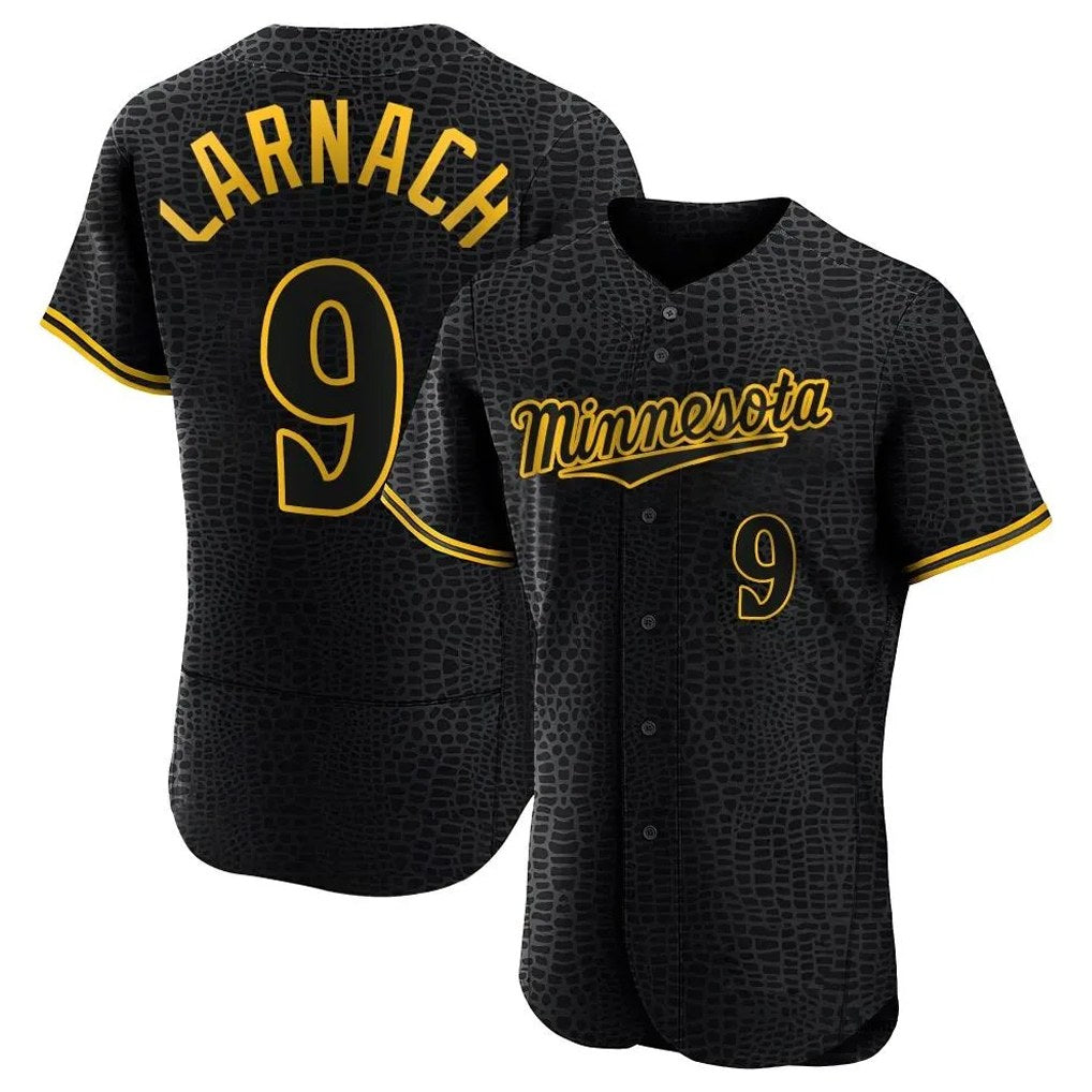 Minnesota Twins #9 Trevor Larnach Player Black CONTONSnake Skin City Home Limited Elite Stitched Jerseys