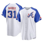 Atlanta Braves #31 Greg Maddux Player White CONTON City Connect Home Game Stitched Jerseys
