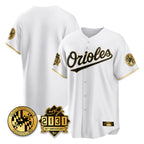 Baltimore Orioles White Gold CONTON 30th Anniversary of 2131 Home Game Blank Player Stitched Jerseys