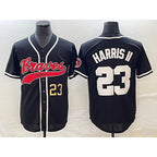 Atlanta Braves #23 Michael Harris II Number Black CONTON Cool Base Stitched Jersey