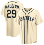 Seattle Mariners #29 Cal Raleigh Cream CONTON Alternate Stitched Jersey