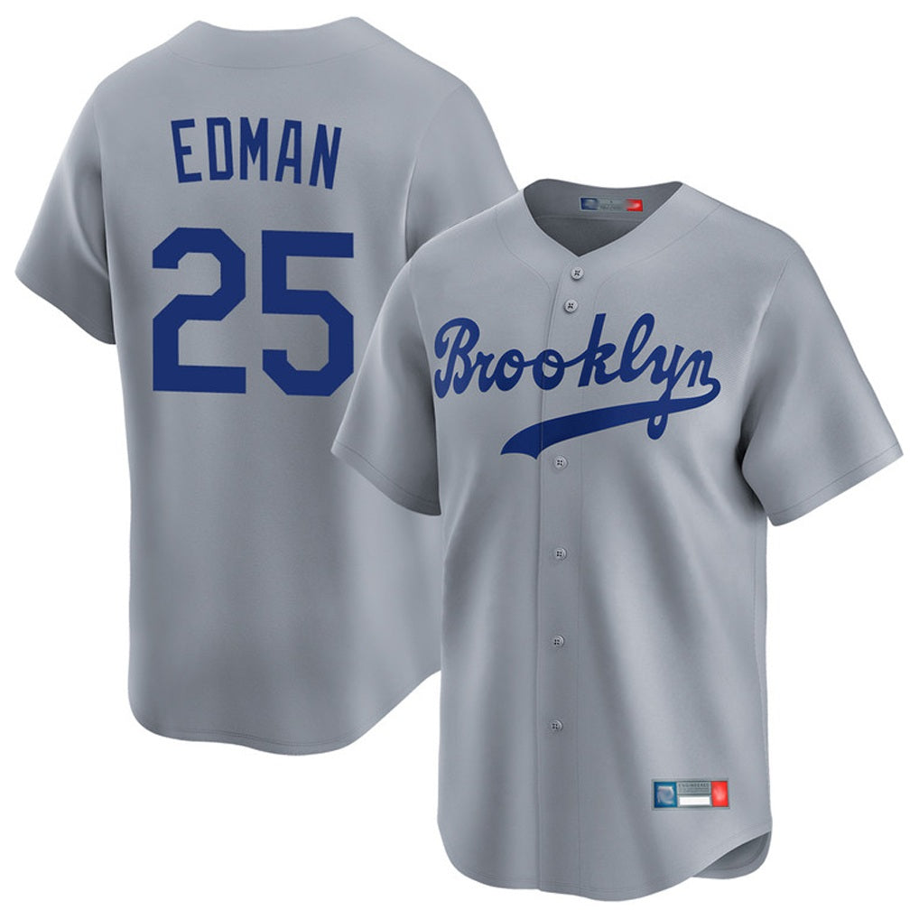Los Angeles Dodgers #25 Tommy Edman Player Gray CONTON Game Limited Home Stitched Jerseys