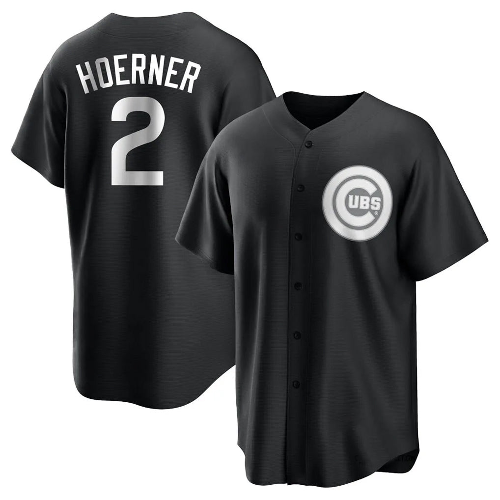 Chicago Cubs #2 Nico Hoerner Player Black CONTON Game Stitched Jerseys