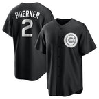 Chicago Cubs #2 Nico Hoerner Player Black CONTON Game Stitched Jerseys