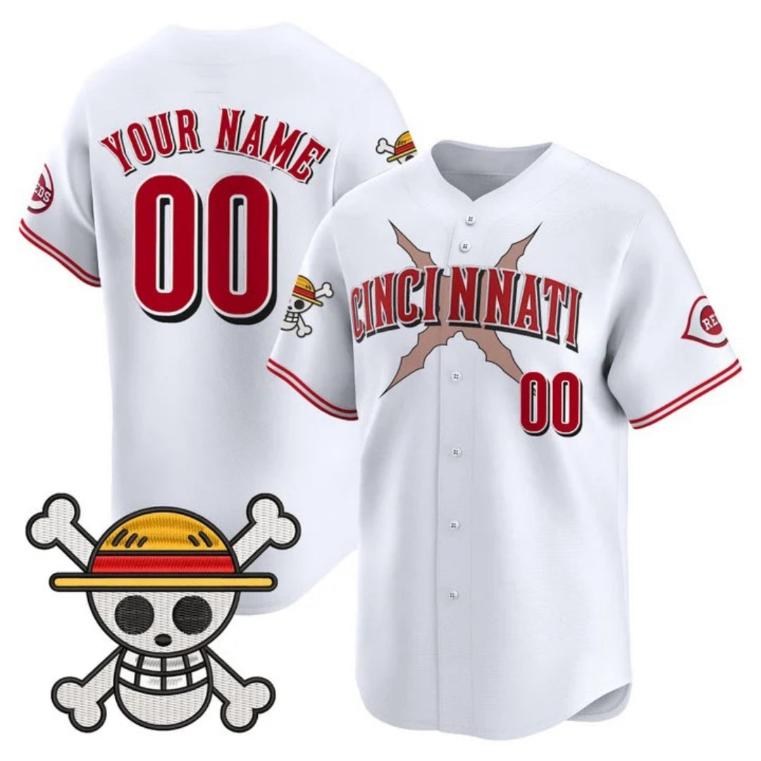 Custom Cincinnati Reds x One Piece White CONTON Vapor Premier Limited Jersey - Stitched