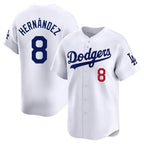 Los Angeles Dodgers #8 Enrique Hern¨¢ndez Player White CONTON Limited Home Stitched Jerseys