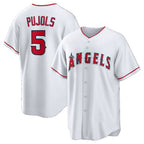 Los Angeles Angels #5 Albert Pujols White CONTON Home Retired Player Replica Jersey