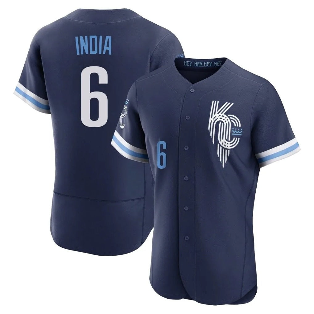 Kansas City Royals #6 Jonathan India Player Navy CONTON City Connect Limited Elite Home Stitched Jerseys