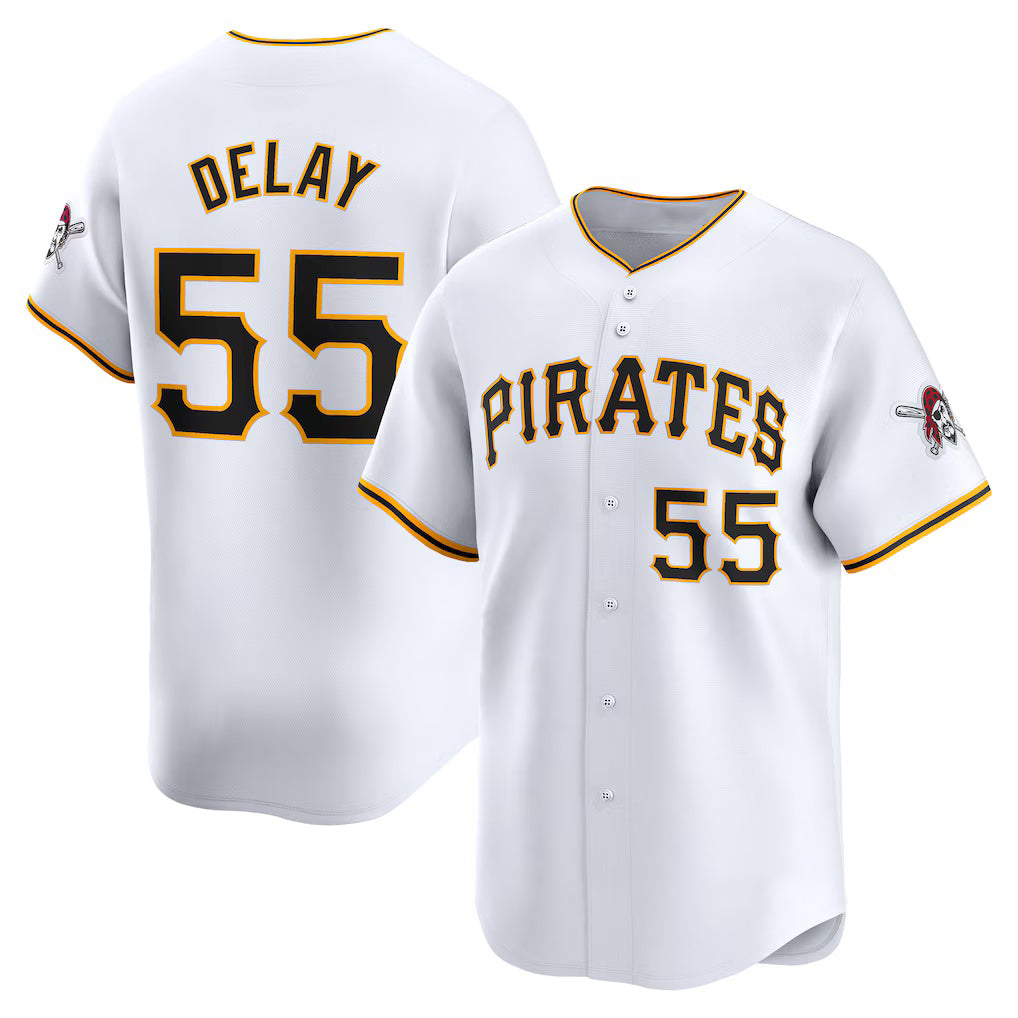 Pittsburgh Pirates #55 Jason Delay White CONTON Home Limited Player Jersey