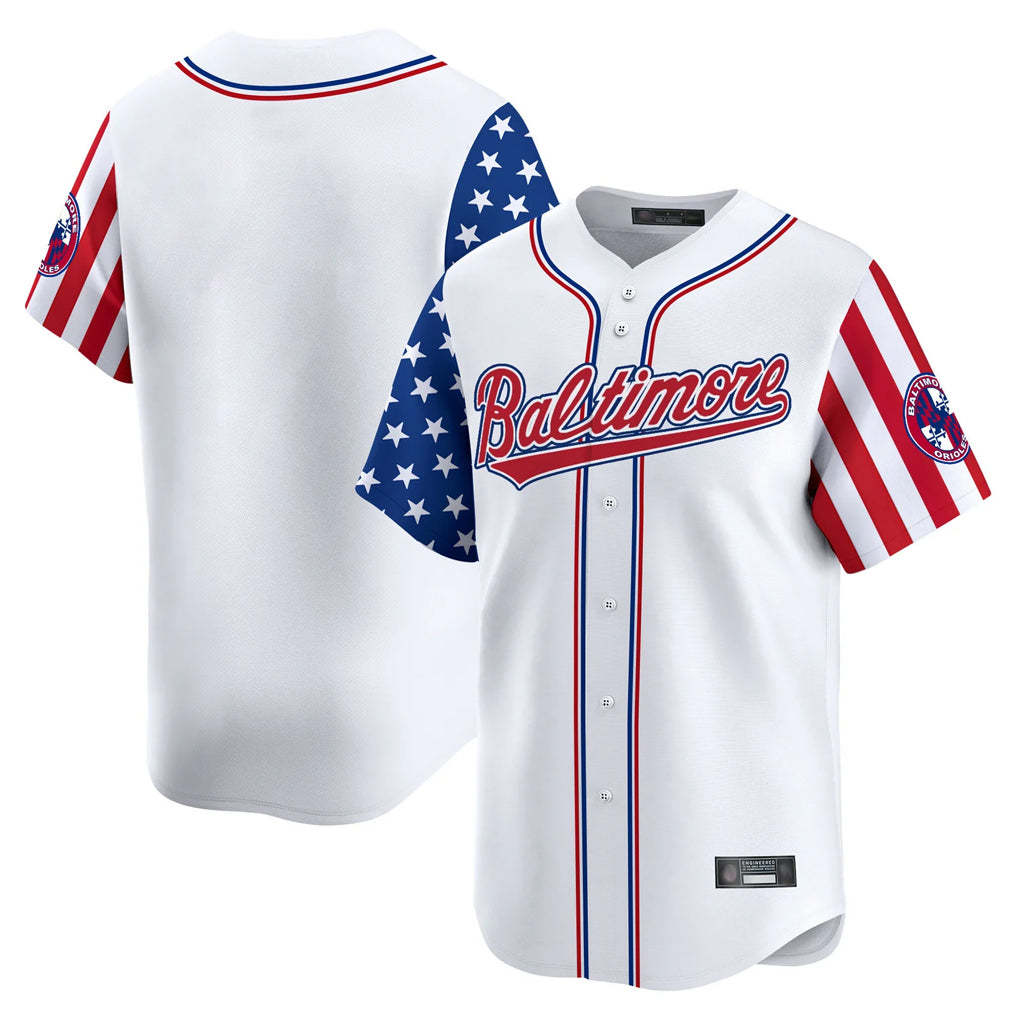 Baltimore Orioles White CONTON Independence Day Vapor Premier Limited Home Game Blank Player Stitched Jerseys