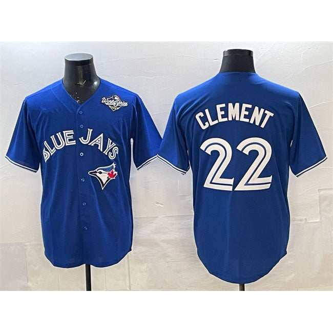 Toronto Blue Jays #22 Ernie Clement Blue CONTON 2025 World Series Cool Base Stitched Jersey