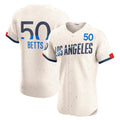 Los Angeles Dodgers #50 Mookie Betts Cream CONTON City Connect Elite Jersey
