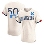 Los Angeles Dodgers #50 Mookie Betts Cream CONTON City Connect Elite Jersey
