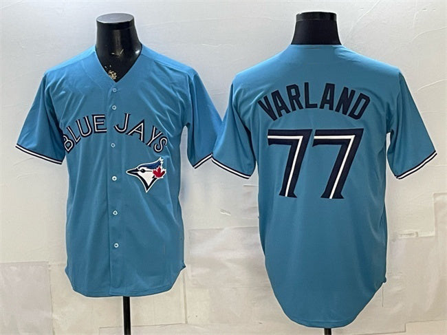 Toronto Blue Jays #77 Louis Varland Blue CONTON Stitched Jersey