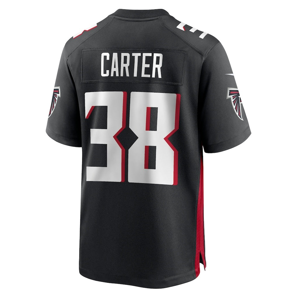 A.Falcons #38 Nathan Carter Black CONTON Team Game Jersey