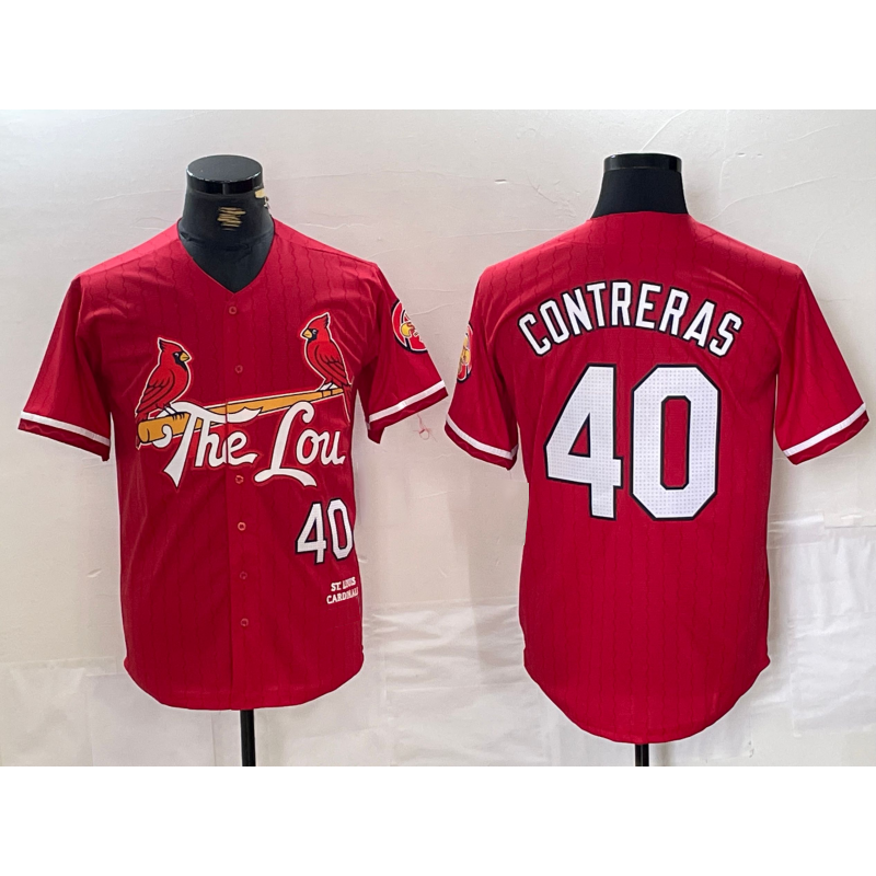 St. Louis Cardinals #40 Willson Contreras Red CONTON 2024 City Connect Limited Stitched Jersey