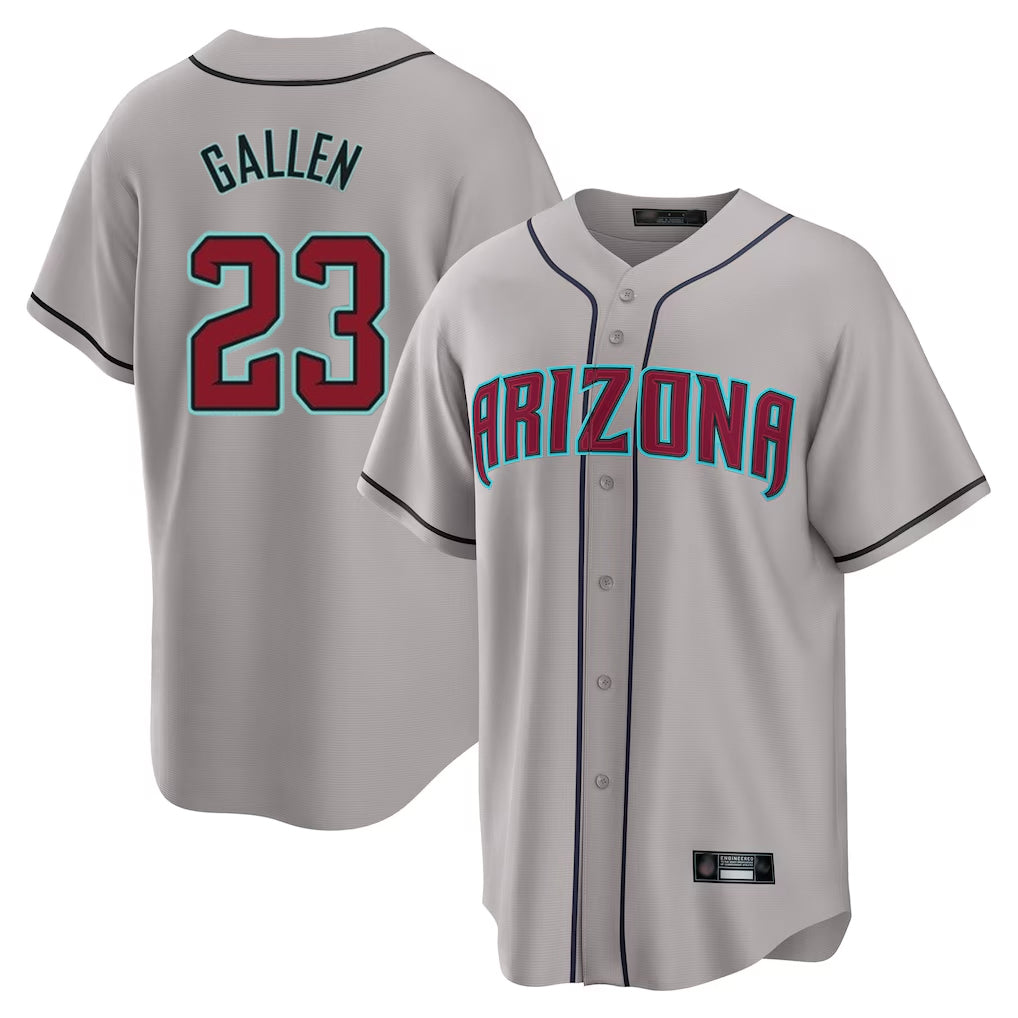 Arizona Diamondbacks #23 Zac Gallen Player Gray CONTON Road Home Game Stitched Jerseys