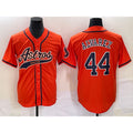Houston Astros #44 Yordan Alvarez Orange CONTON With Patch Cool Base Stitched Jersey