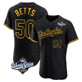 Los Angeles Dodgers #50 Mookie Betts Player Black CONTON World Series Snake Skin City Limited Elite Home Stitched Jerseys