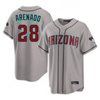 Arizona Diamondbacks #28 Nolan Arenado Player Gray CONTON Road Home Game Stitched Jerseys