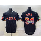 Texas Rangers #34 Nolan Ryan Black CONTON Mexico Limited Stitched Jersey