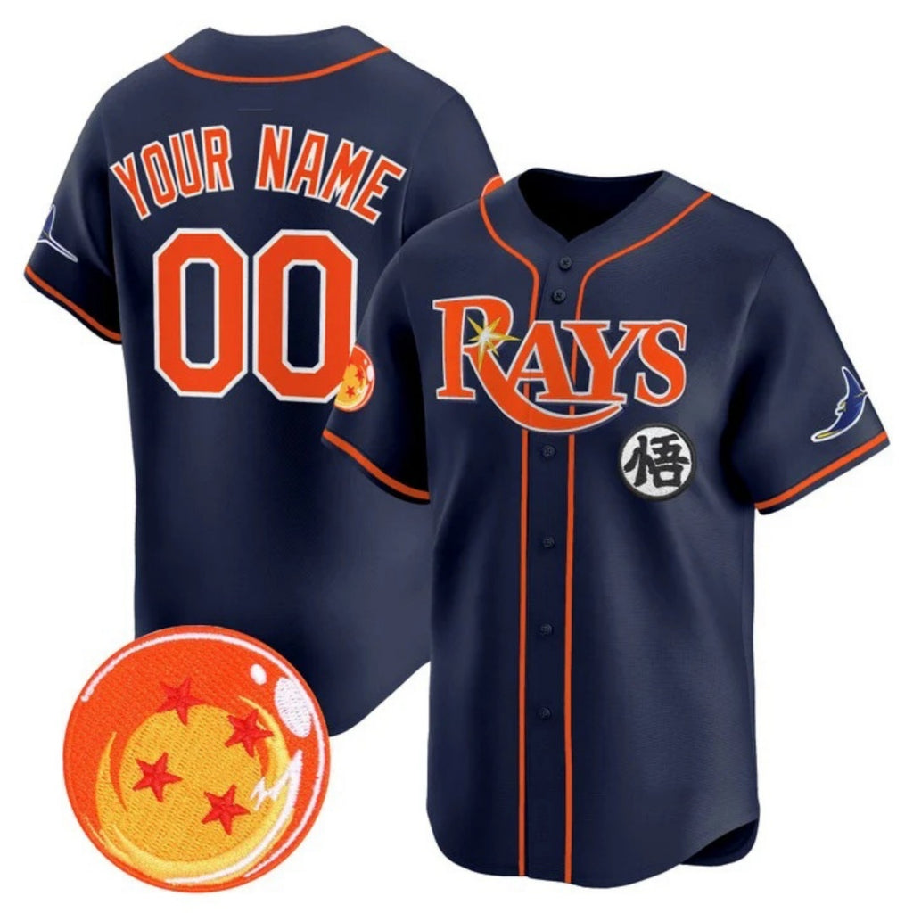 Custom Tampa Bay Rays x Dragon Ball Navy CONTON Vapor Premier Limited Jersey - All Stitched
