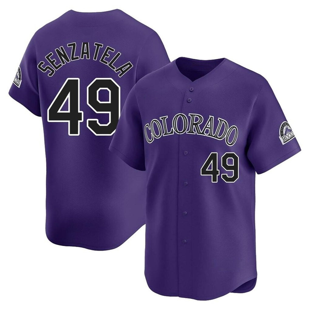 Colorado Rockies #49 Antonio Senzatela Player Purple CONTON Limited Home Stitched Jerseys