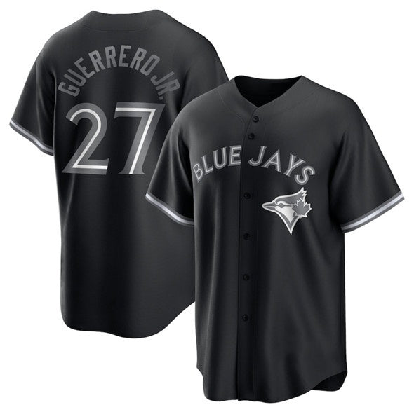 Toronto Blue Jays #27 Vladimir Guerrero Jr. Black CONTON Lights Out Limited Stitched Jersey