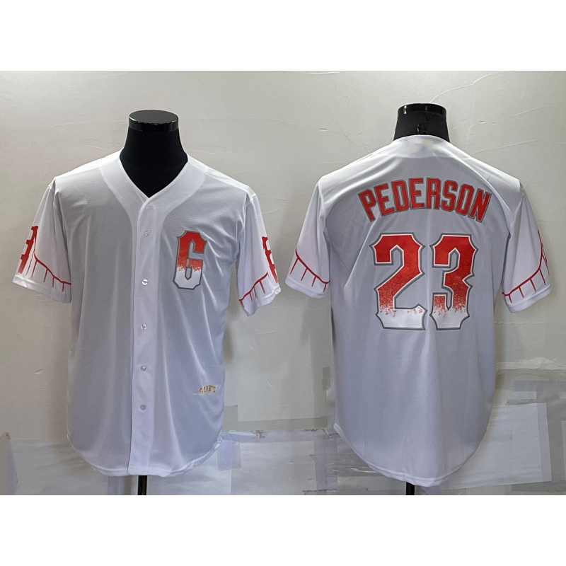 San Francisco Giants #23 Joc Pederson White CONTON 2021 City Connect Stitched Cool Base Jersey