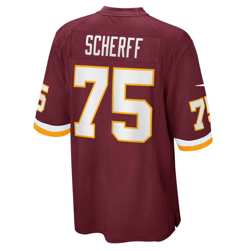 W.Football Team #75 Brandon Scherff Burgundy CONTON Game Player Jersey
