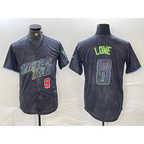 Tampa Bay Rays #8 Brandon Lowe Charcoal CONTON 2024 City Connect Player Number Limited Cool Base Jerseys