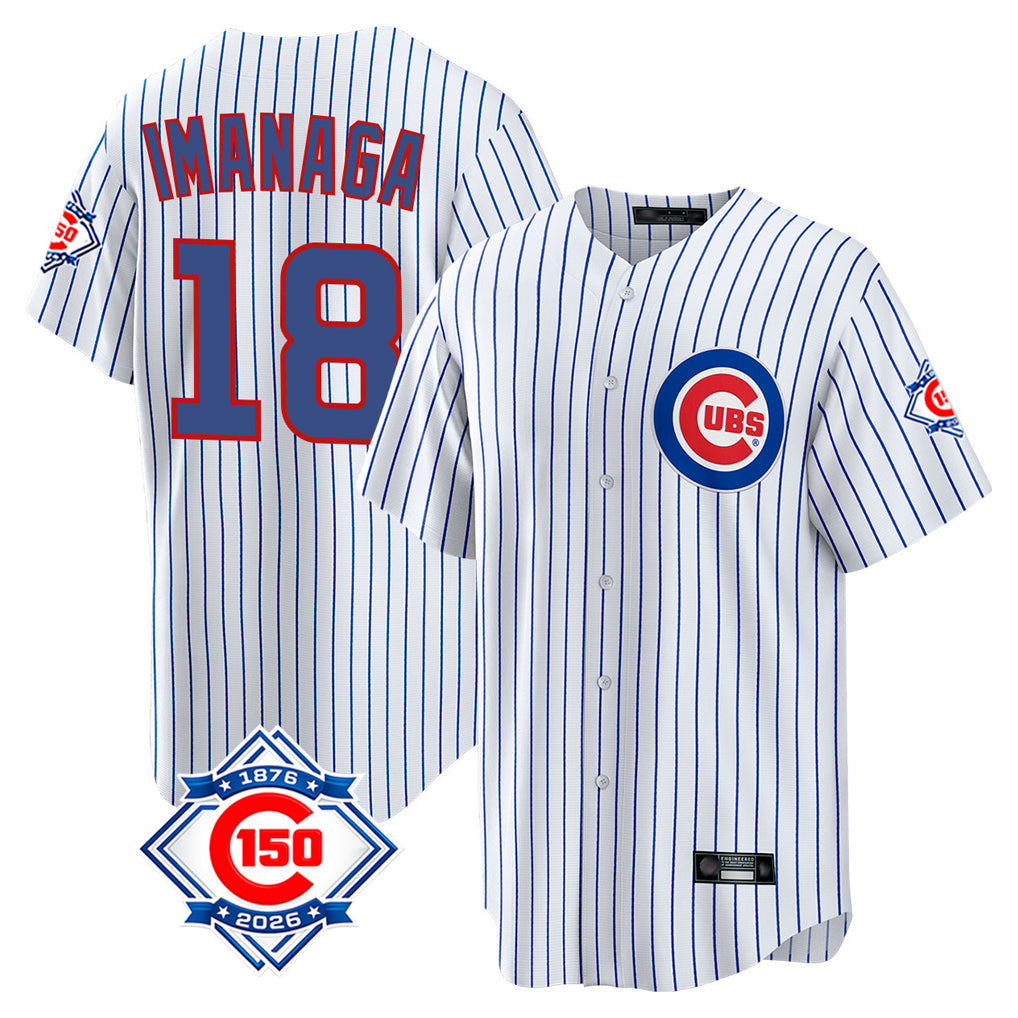 Chicago Cubs #18 Shota Imanaga Player White CONTON 150th Anniversary Home Game Stitched Jerseys
