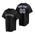 Custom Colorado Rockies Black CONTON Stitched Cool Base Jersey