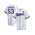 Texas Rangers #53 Adolis Garc¨ªa White CONTON 2023 World Series Stitched Jersey