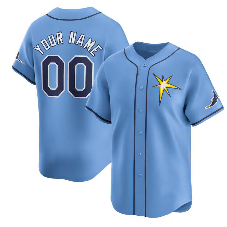 Custom Tampa Bay Rays Active Player Light Blue CONTON Alternate Stitched Jersey