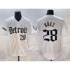 Detroit Tigers #28 Javier B¨¢ez White CONTON 'Motor Gothic Edition' Vapor Premier Limited Stitched Jersey