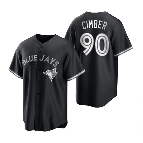 Toronto Blue Jays #90 Adam Cimber Black White CONTON Collection Jersey