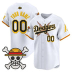 Custom Los Angeles Dodgers x One Piece x Mamba White CONTON Vapor Premier Limited Jersey - Stitched