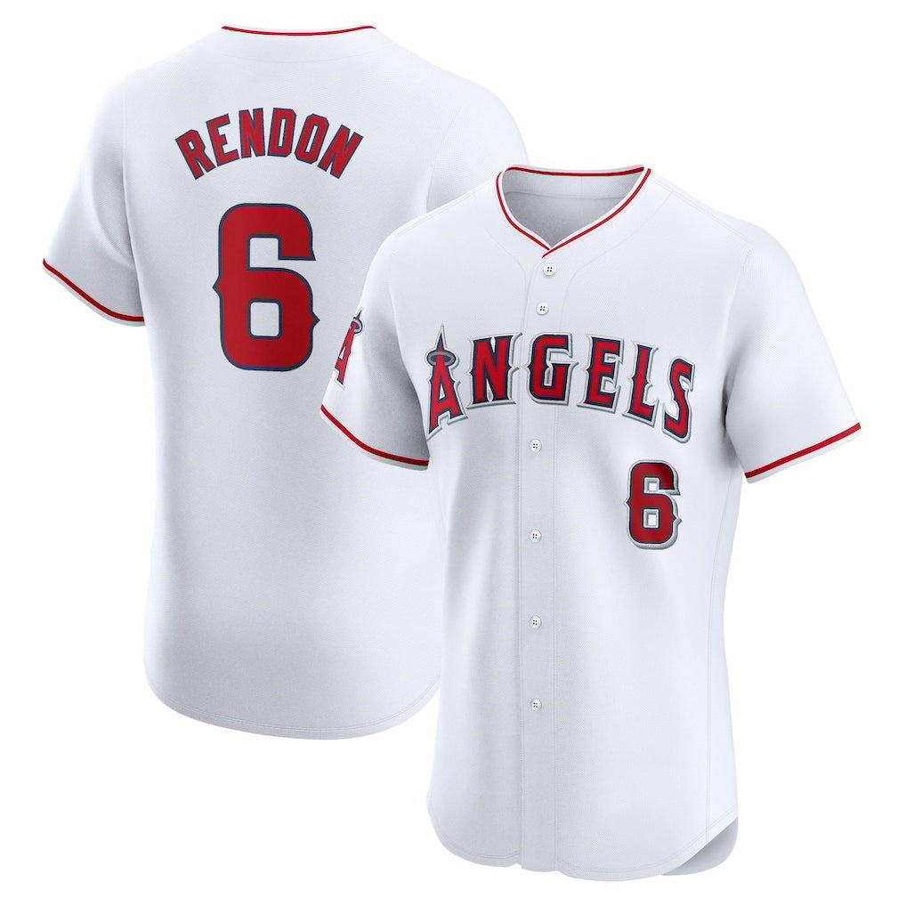 Los Angeles Angels #6 Anthony Rendon White CONTON Home Elite Player Jersey