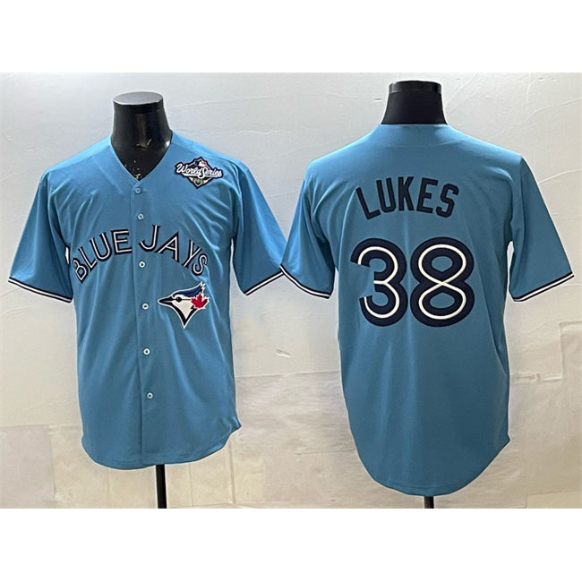 Toronto Blue Jays #38 Nathan Lukes Blue CONTON 2025 World Series Cool Base Stitched Jersey