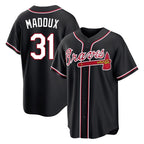 Atlanta Braves #31 Greg Maddux Player Black CONTON Fashion Out Game Stitched Jerseys