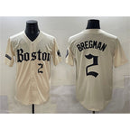 Boston Red Sox #2 Alex Bregman Cream CONTON Gothic Vapor Limited Stitched Jersey