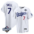 Los Angeles Dodgers #7 Blake Snell Player White CONTON Game World Series Home Stitched Jerseys