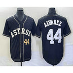 Houston Astros #44 Yordan Alvarez Number Black CONTON Cool Base Stitched Jersey