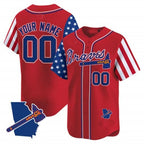 Custom Atlanta Braves 2024 Independence Day Vapor Premier Limited Jersey V2 ¨C Red CONTON