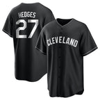 Cleveland Guardians #27 Austin Hedges Player Black CONTON Home Game Stitched Jerseys