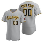 Custom Pittsburgh Pirates Gray CONTON Stitched Flex Base 2020 Road Jersey