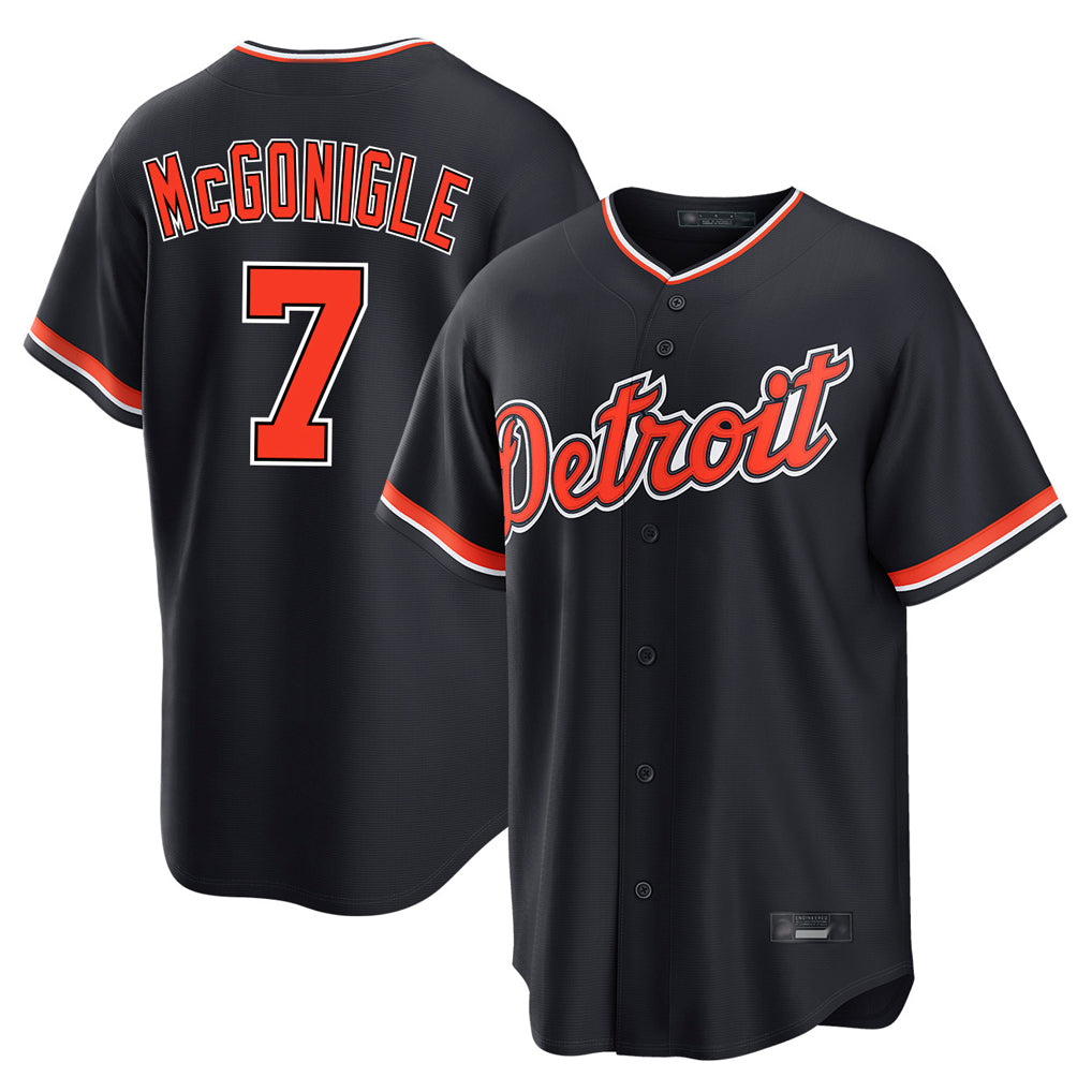 Detroit Tigers #7 Kevin McGonigle Player Navy CONTON Home Game Stitched Jerseys